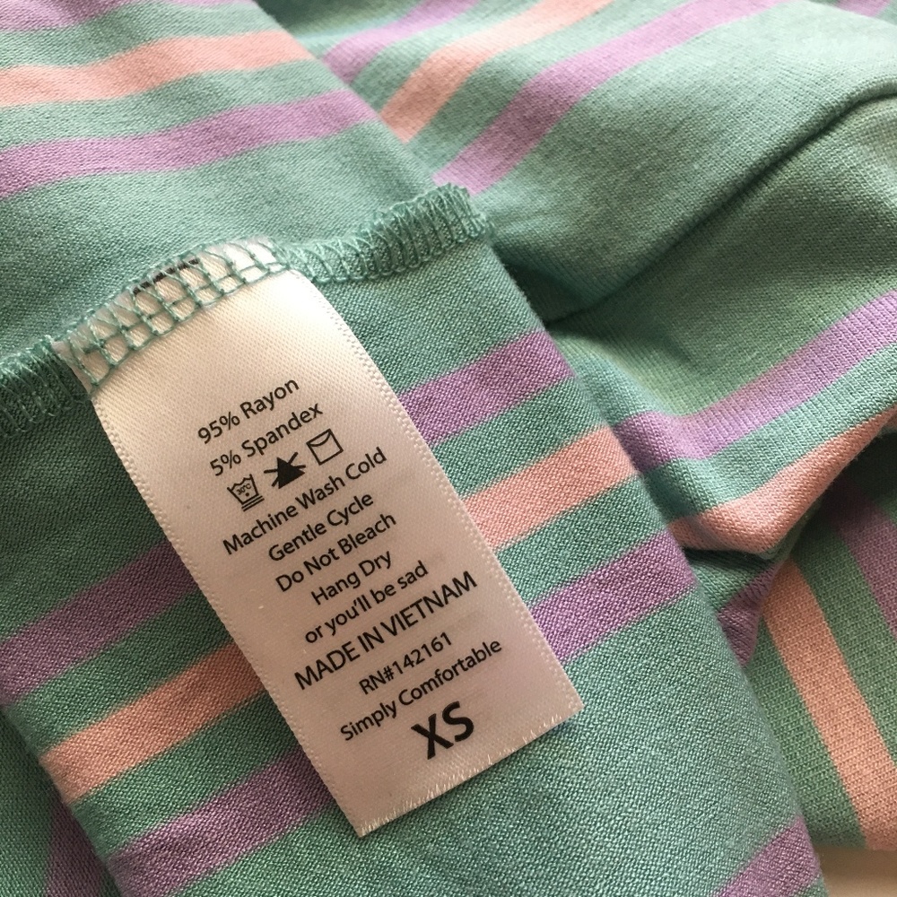 LuLaRoe Julia Dress Stripe Print Size XSM (NWT) - Picture 6 of 7